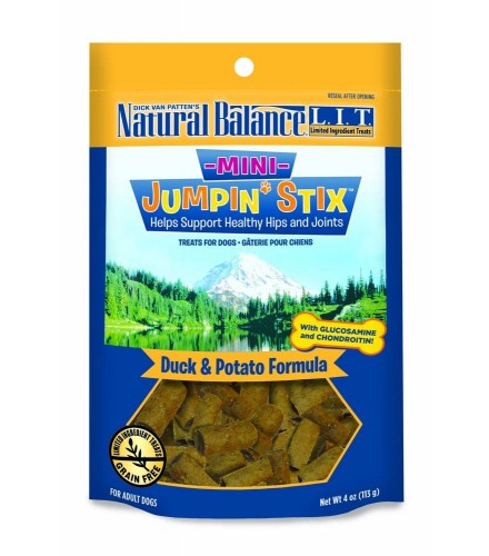 Natural Balance LIT Mini Hip-Stix Duck Formula Semi-Moist Dog Treat 4oz